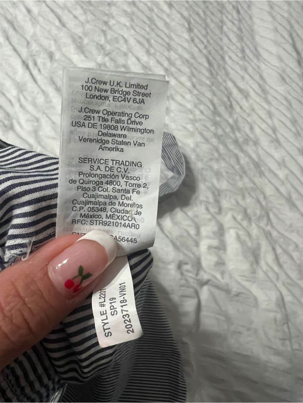 J. By J. Crew Blue White Striped Bow Tie Waist Cotton Shorts High Rise Size 4 - Picture 7 of 7